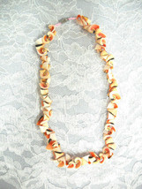 Center Swirl Cut Oceanic Beach Peach Natural Colors Beaded Surf 16&quot; Necklace - £7.07 GBP