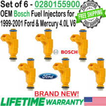 NEW OEM Bosch x6 Fuel Injectors for 1999, 2000, 2001 Mercury Mountaineer 4.0L V6 - £324.30 GBP