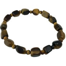 QVC Genuine Tiger Eye Beaded Stretch Bracelet - $8.54