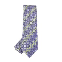 Barcelona Cravatte Men&#39;s Tie Hanky Set Purple Lime Green Black Polyester 3.25&quot; - £15.97 GBP