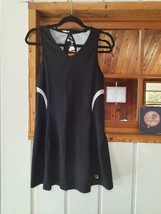 Fila Women&#39;s Black &amp; White Fit &amp; Flare Tennis Dress L Shelf Bra - £23.43 GBP