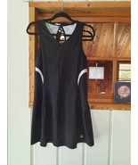 Fila Women&#39;s Black &amp; White Fit &amp; Flare Tennis Dress L Shelf Bra - £23.23 GBP