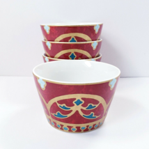 4-222 Fifth Golden Palace Red Gold Turquoise Fine China Appetizer Desser... - £22.68 GBP