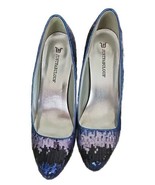 JUST FABULOUS ~WATERFALL SEQUINS BLUE ~ Size 10 ~ 5&quot; Heel ~ 1.25&quot; Platfo... - €32,44 EUR