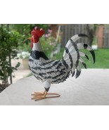 16in Outdoor Metal Standing Red, White, Black Sussex Rooster Figure Statue - £118.67 GBP