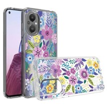 Design Transparent Bumper Hybrid Case For One Plus Nord N20 5G Colorful Flowers - £6.10 GBP