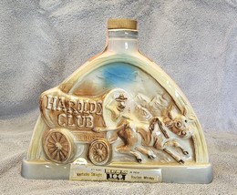 Vintage Jim Beam Whiskey Decanter Bottle Harold&#39;s Club Or Bust Pappy Smith 1969 - £21.93 GBP