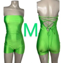 Neon Green Spandex Tube Bodycon Romper~Size M - $27.12