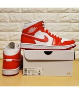 Nike Air Jordan 1 Mid Womens Size 12 / Mens Size 10.5 Habanero Red BQ647... - £157.51 GBP