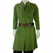 Viking Green Color Medieval Renaissance Tunic For Armor Reenactment Full Sleeves - £85.24 GBP+