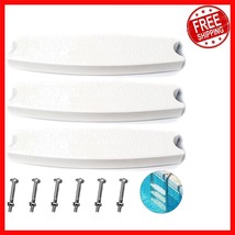 Durable 18&quot; White Pool Ladder Step Replacement 3-Pack with Stainless Ste... - $948.92 MXN