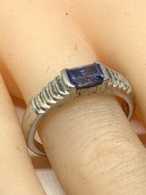 Adi Signed Sterling Silver 925 Ring Lab Sapphire Size 8 - £35.88 GBP
