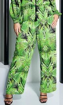 STAR by Julien Macdonald Palm Print Wide Leg Trousers in Green (JM9) - £12.03 GBP