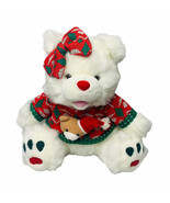 Vintage Jet General White Stuffed Plush 14&quot; Christmas Girl Bear w/ Sweat... - $468.93 MXN