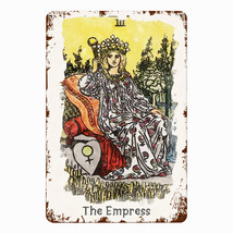 Tin Sign Of The Empress Tarot Card • Major Arcana Waite Vintage Metal Print - £28.41 GBP