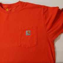 Carhartt T-Shirt Men's L Cotton Short Sleeve Pocket Logo Workwear Orange K87 ORG image 7