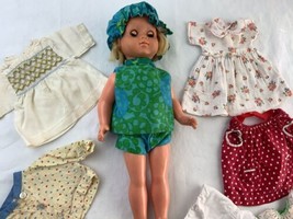 Vintage Pghr 15 Doll Open Close Eyes 16” Vinyl Plastic Cut Hair &amp; Clothes Lot - £39.56 GBP