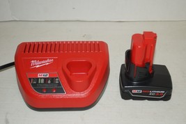 Milwaukee 48-11-2402 M12 12V XC Lithium-Ion High Capacity Battery &amp; M12 ... - £63.30 GBP