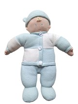 Baby Gund Snugalittle Boy Doll Plush Lovey Blue White Waffle Knit 5795 Rare NWOT - $43.56