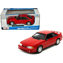 1993 Ford Mustang SVT Cobra 1/24 Diecast Metal Model by Maisto - RED - w... - £27.49 GBP