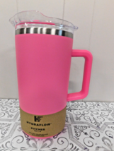 New Cold Hydraflow 64 oz 2 Liter Stainless Steel HOT PINK Pitcher w/ Lid Travel - £22.17 GBP