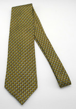 Tom James Filo A&#39;Mano Silk Neck Tie - Gold/Black w/Yellow Blue Stairstep... - £12.66 GBP