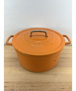 Martha Stewart Collection Cast Iron 8 Quart Dutch Oven Pot Enameled ORANGE - €34,28 EUR