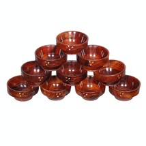 Wooden Soup Bowl Set of 10 Pieces Decorative Fruit Bowl Food-Safe Bowl - $39.89