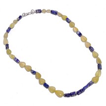 Natural Lapis Lazuli Aventurine Gemstone Mix Shape Beads Necklace 17&quot; UB-6353 - £7.81 GBP