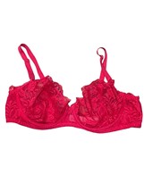 Vintage Ingénue By Spirite Red Lace Bra 36C Nylon &amp; Spandex - $443.71 MXN