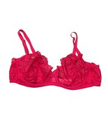 Vintage Ingénue By Spirite Red Lace Bra 36C Nylon &amp; Spandex - $33.68 CAD