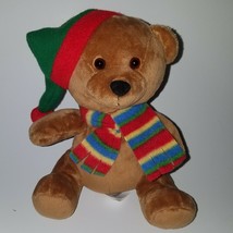 2 Caltoy Christmas Plush Lot Puppy Dog Teddy Bear Stuffed Toys Scarf Santa Hat - £23.69 GBP
