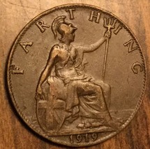 1919 Uk Gb Great Britain Farthing Coin - £2.17 GBP
