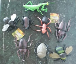 Large Plastic Bug Insect Lot of 8 Beetle Ant Fly Praying Mantis Bee 4-6&quot; - £11.86 GBP