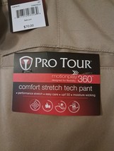 NWT Pro Tour Flat Front Comfort Stretch Tech Pants in Chinchilla Brown 36 x 32 - £9.80 GBP
