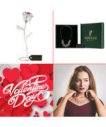 Matashi Chrome Plated Silver 8 Inch Rose Flower with Rhodium Plated Neck... - $1,700.46 MXN