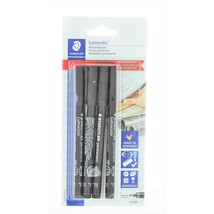 Staedtler Lumocolor Permanent Pen 318-9 Fine 0.6mm Line - Black (Pack of 4) - £10.35 GBP