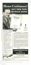 Print Ad Carborundum Brand Home Workshop Manual 1935 2/3-Page Advertisement - $10.64 CAD