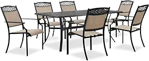 Hanover Lisbon 7-Piece Patio Dining Set, Outdoor Dining Set for 6 with A... - $2,273.99