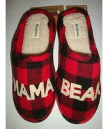 New Dearfoams Women&#39;s Memory Foams Slippers Black/Red Check Mama Bear XL... - $546.38 MXN