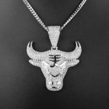 2Ct Cubic Zirconia Taurus 2nd Zodiac Pendant 14K White Gold Plated 925 Silver - £139.05 GBP