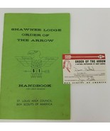 Shawnee Lodge Order of the Arrow Handbook and ID Card Vintage 1989  - £11.10 GBP
