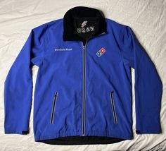 Dominoes Pizza Jacket Men’s Medium Blue Full Zip Employee Uniform - $25.00