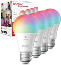 A19 Rgb Alexa Light Bulb No Hub Required, 60W Equivalent 800Lm Cri&gt;90, 4Pack, - £28.91 GBP