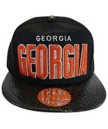 Georgia Men&#39;s Adjustable Snapback Baseball Cap Hat Black/Black Textured ... - £11.95 GBP