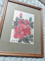 Peggy Pai, original oil on board Hibiscus Hawaii state flower, dedicated - £163.46 GBP