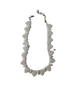 Vintage White Glass Beaded Necklace Shell Style Mid Century 14 Inch - $22.50