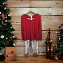 Soma Womens Size Medium Cool Nights PJ Set Candy Canes Ivory Red Top NWT - £32.58 GBP