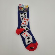 Grafix Fashions For Your Feet Gambling Poker Blackjack Socks Sz. 9-11 Be... - $8.90