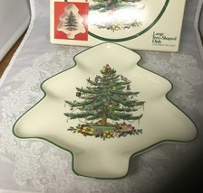 SPODE Christmas Tree Shaped Dish 8&quot; x 11&quot; Made in England in Box - £11.57 GBP